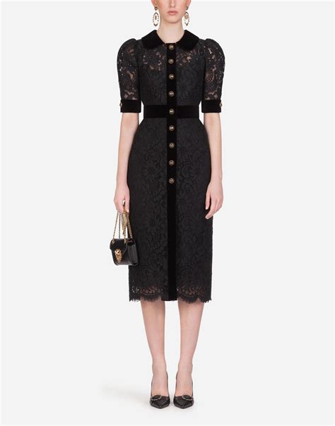 dolce gabbana black cady dress|dolce and gabbana lace dress.